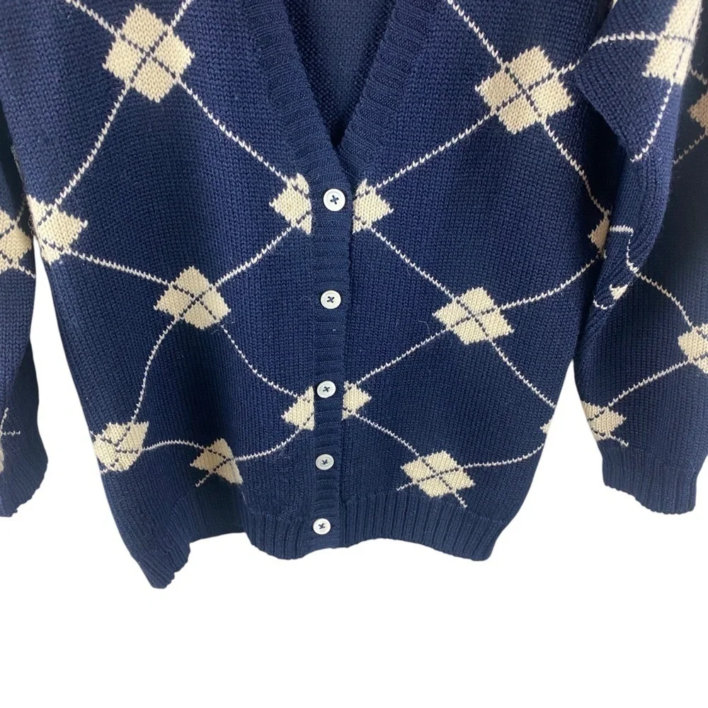 Vintage Nordstrom Wool Button Front Blue Size Small